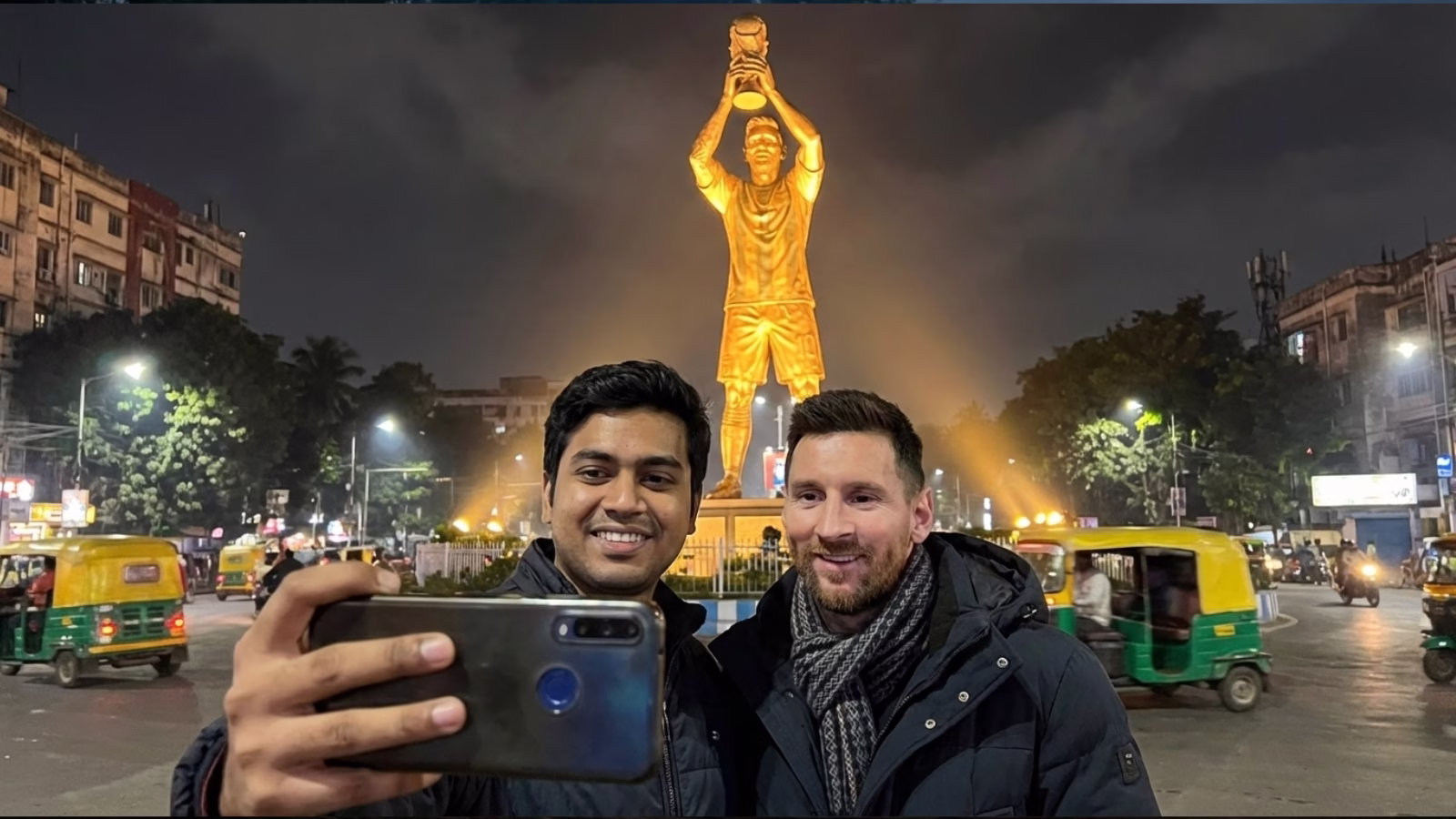 Gemini AI prompt for a selfie with Lionel Messi