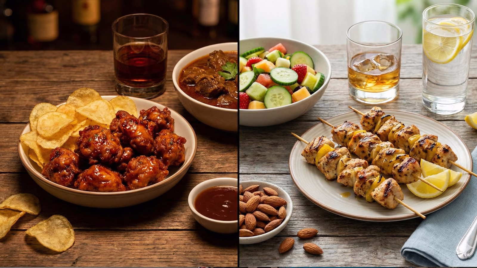 healthy snacks with alcohol